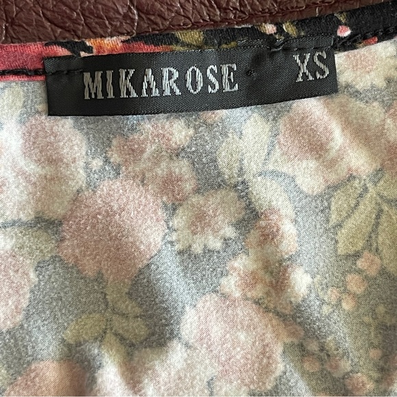 Mikarose 53” height Black-Pink Floral Short Sleeves Maxi Dress  Size XS - Picture 4 of 6